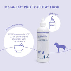 Cuidado de oídos de perros con Mal-A-Ket Plus TrizEDTA Flush para higiene regular