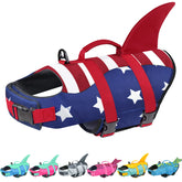 Malier chaleco salvavidas para perro con bandera americana, alta visibilidad en el agua.