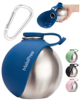 MalsiPree botella-agua para perros 10oz azul marino, ideal para caminatas.
