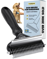 MalsiPree cepillo para perros de doble capa con mango ergonómico para peinado suave.