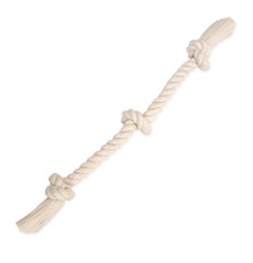 Cuerda Flossy de Mammoth para perros grandes, algodón blanco y 3 nudos.