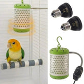 MANON ROSA calentador jaula aves, ceramico 50W, calor suave y seguro para pajaritos