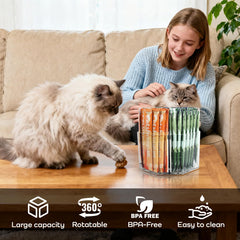 MAOUDA dispensador de snacks dentales para gatos, giro suave para facilitar sirvido.