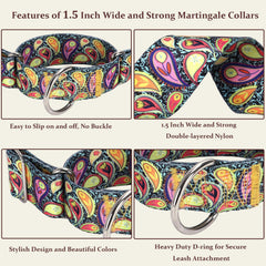MAOWUWUJOZ collar martingale para perros grandes, resistente y con costuras reforzadas.