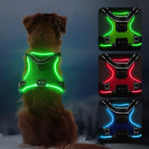 Arnés LED MASBRILL sin tirones para perros, visibilidad nocturna mejorada