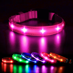 MASBRILL collar LED para perro con carga USB y visibilidad 360 grados.