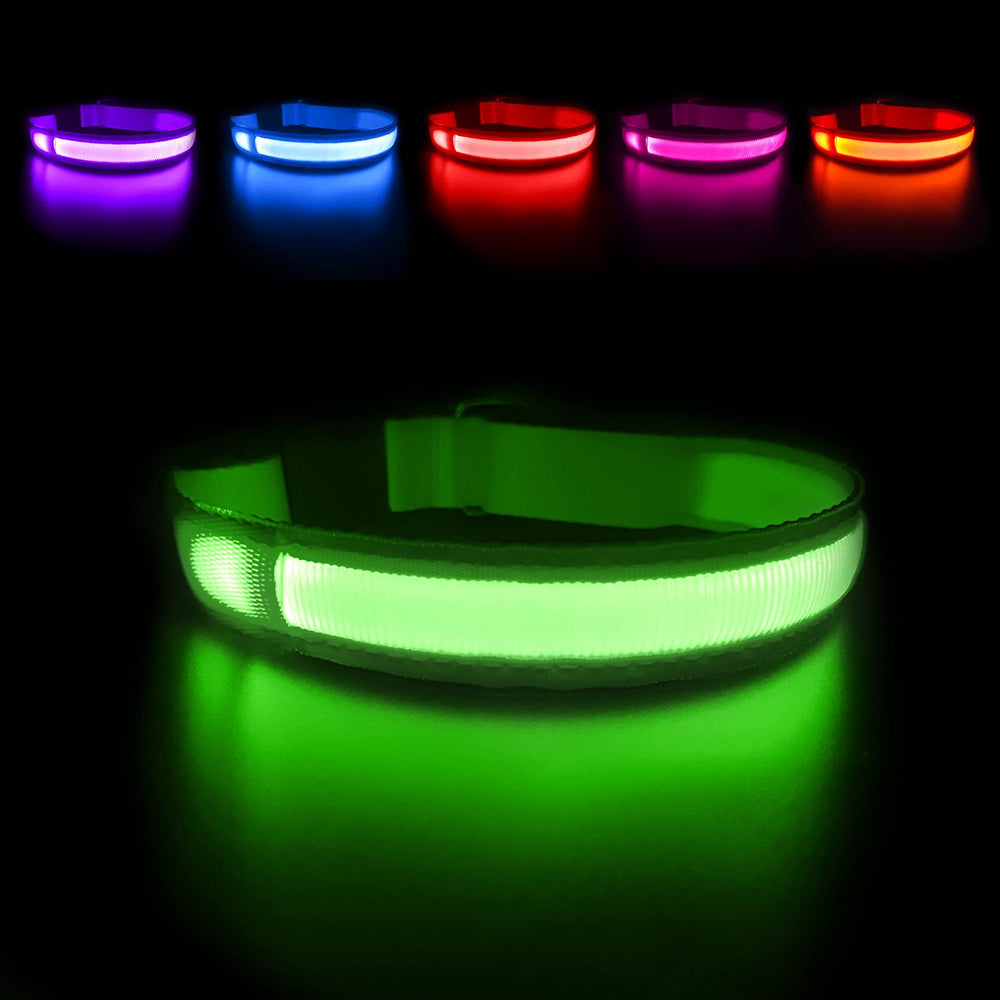 Collar LED MASBRILL para perros iluminado, alta visibilidad nocturna