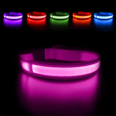 MASBRILL collar LED, vista frontal, mayor visibilidad nocturna para paseos seguros