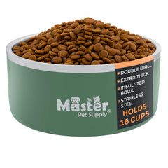 Bebedero Master Pet Supply de 128 oz con doble pared mantiene el agua fría.