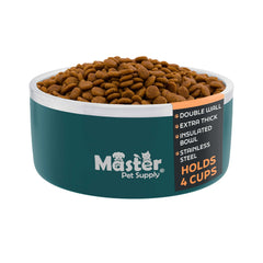 Master Pet Supply bol agua acero inoxidable 32oz, duradero y fácil de limpiar.