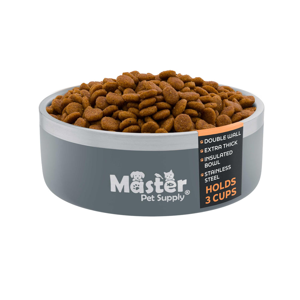 Master Pet Supply bol de agua de acero inoxidable 25oz con base antideslizante, reduce derrames