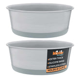Master Pet Supply cuenco acero inoxidable 8 tazas grafito para comida y agua