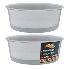 Master Pet Supply cuenco acero inoxidable 8 tazas grafito para comida y agua