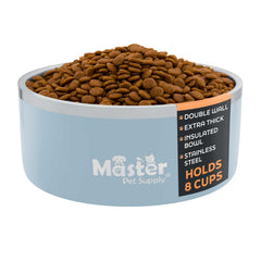 Master Pet Supply cuenco agua perro acero inoxidable 64 oz azul glaciar para agua fría