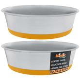 Master Pet Supply cuencos de acero inoxidable Mango Tango, pack de 2 para comida y agua.