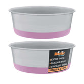 Master Pet Supply: cuencos de acero inoxidable en set de 2, aptos para comida y agua.