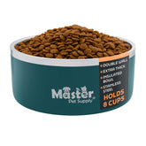 Master Pet Supply tazón agua acero inoxidable, doble pared, alta durabilidad para uso diario.