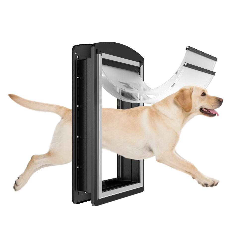 MAVRICFLEX puerta para perros grandes con marco de acero inoxidable, duradera para interior y exterior