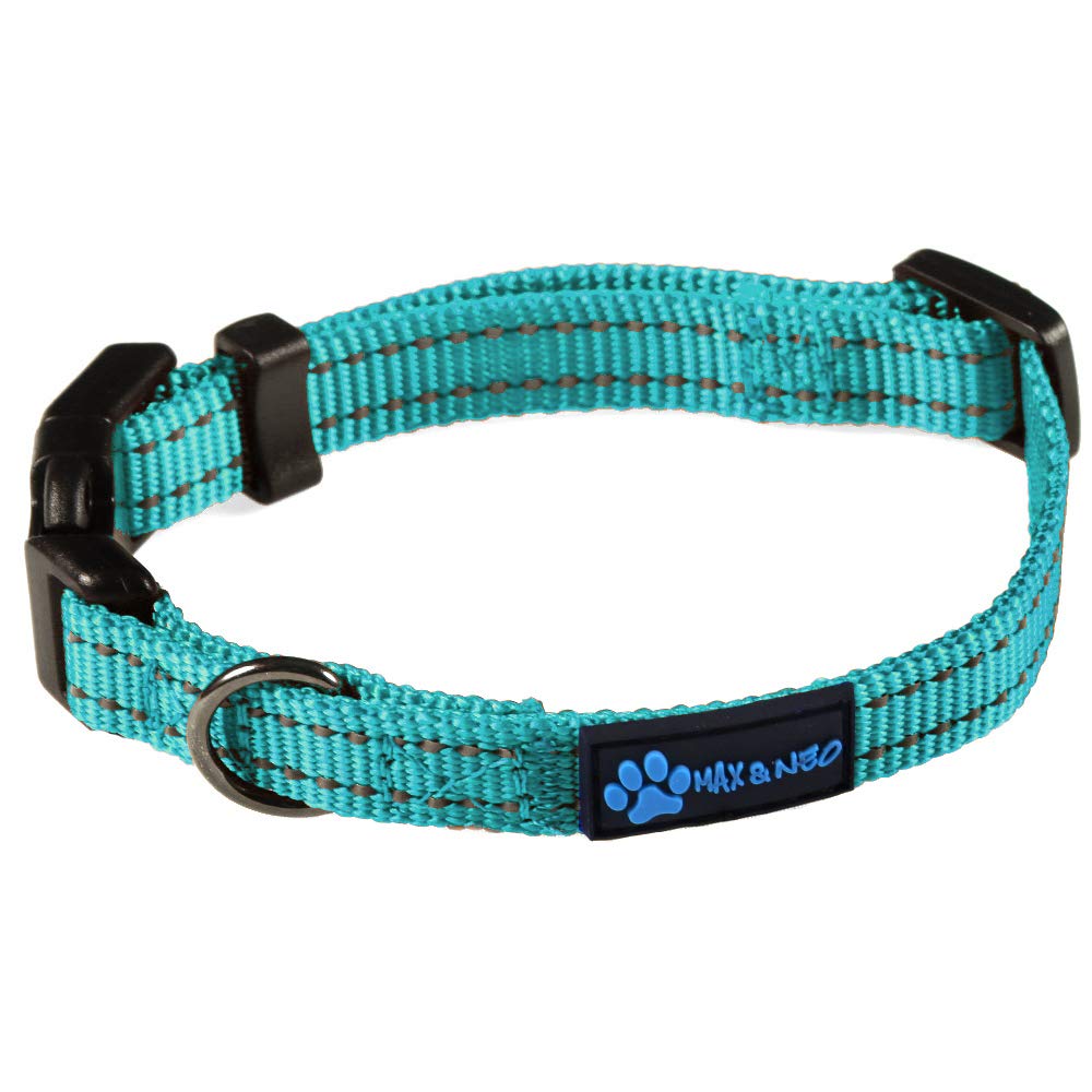 Collar Max and Neo de nylon con hebilla reflectante para paseos nocturnos.