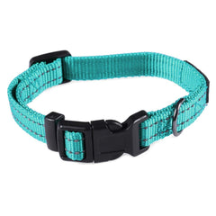 Collar Max and Neo turquesa de nylon con reflectante para mayor visibilidad.