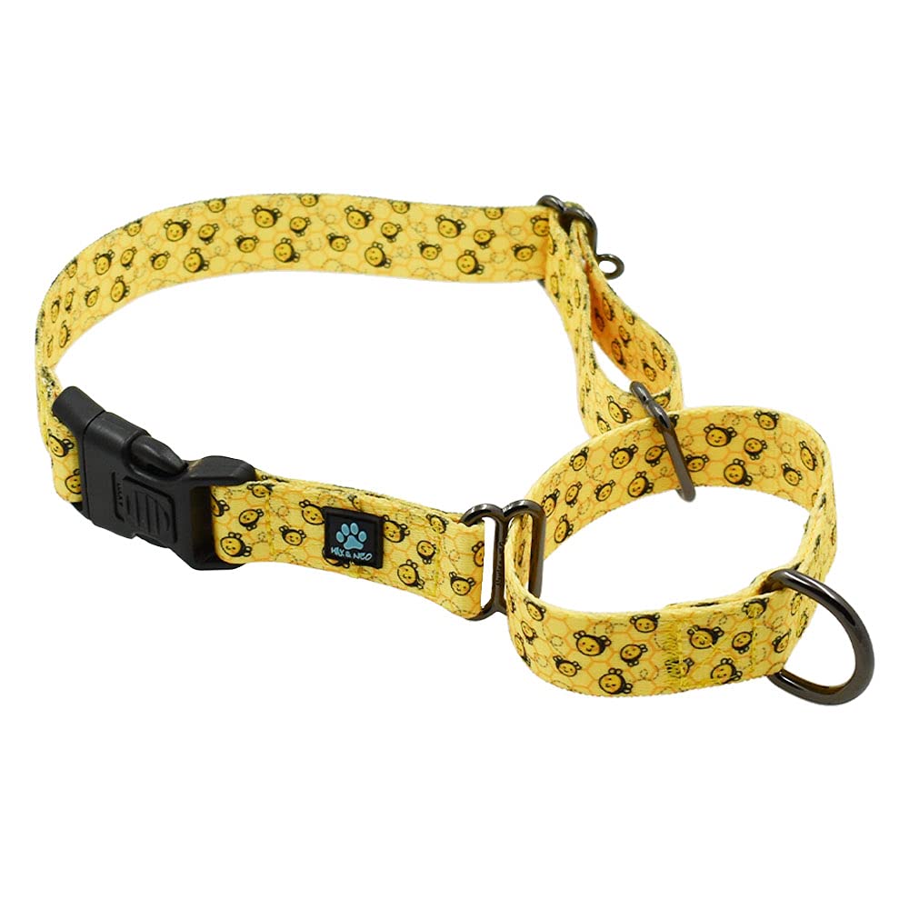 Max y Neo collar martingale frontal en color abeja amarilla para paseos cómodos