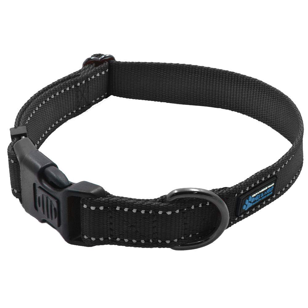 Collar reflectante de nylon Max y Neo para mayor visibilidad nocturna.