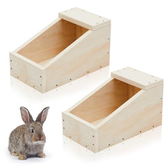 Maxcheck caja-nido conejos 14x8x8 pulgadas de madera, refugio seguro para cría.