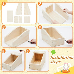 Maxcheck caja-nido duradera de madera para conejos, protección frente a mordidas.