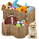 Maxcheck cesto para perros, forma de hueso mediana, organiza juguetes y accesorios.