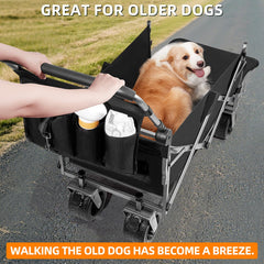 MAXFUT Carrito para perros grandes plegable para guardarlo fácilmente.