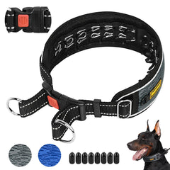 Mayerzon martingale sin tiro collar para perros grandes XL gris, control suave durante paseos.