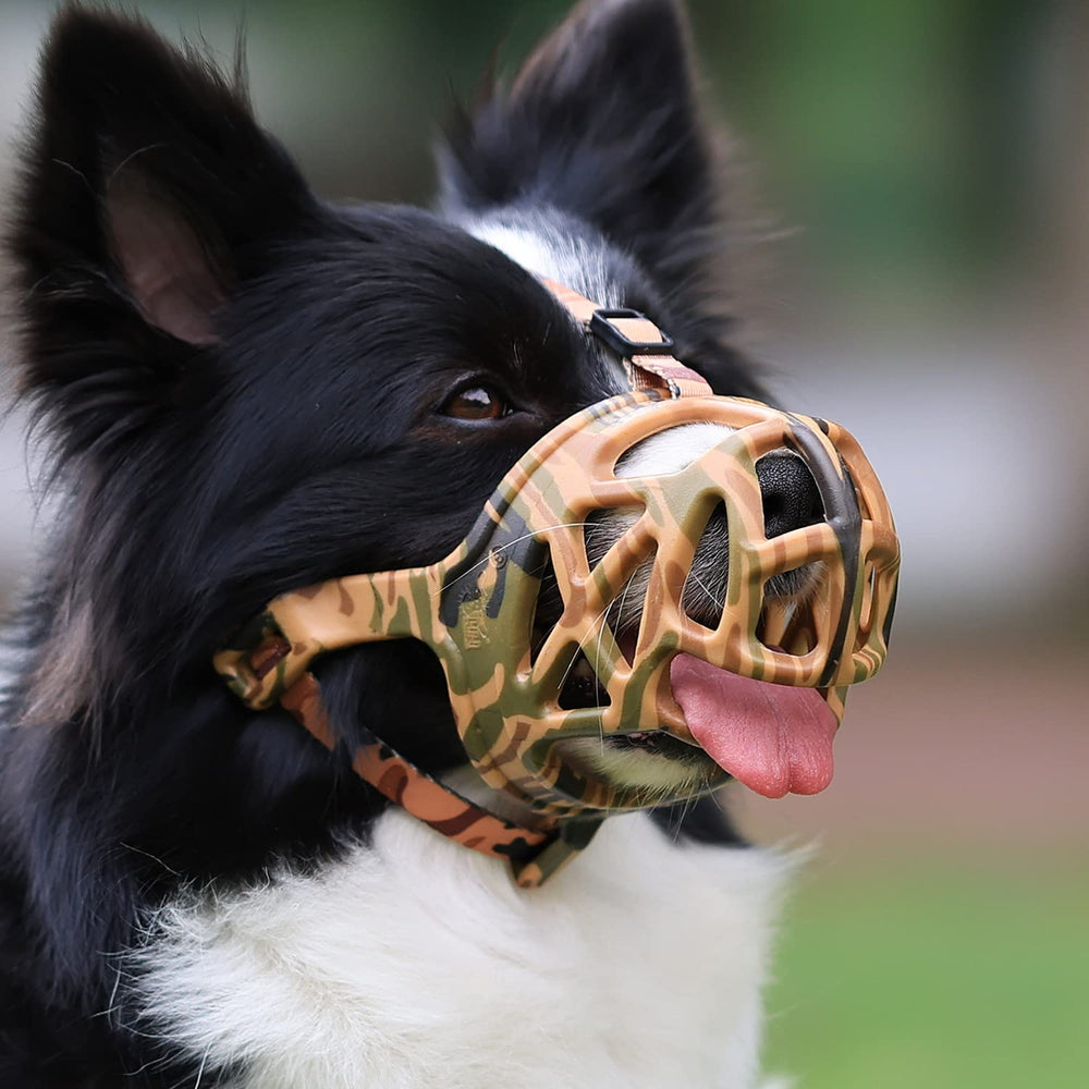 Mayerzon Muzzle impreso en jaula para perro, protección suave de la nariz.