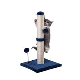 MECOOL post rasca-gato de sisal 22 pulgadas azul, ideal para gatos pequeños.