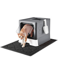 Medario caja de arena con tapa ofrece privacidad para tu gato y menor desorden.