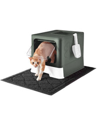 Medario caja de arena para gatos con tapa frontal ofrece privacidad y control de olores.