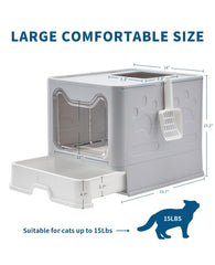 Medario caja grande para gatos, interior espacioso para moverse con comodidad