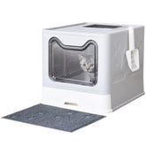 Medario caja de arena para gatos con entrada frontal y tapa, mejora la privacidad