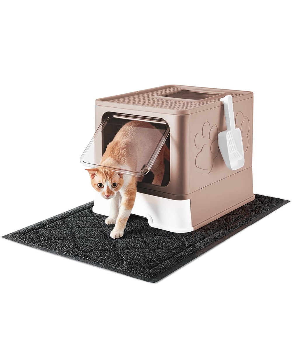 Medario caja de arena para gatos con entrada frontal segura