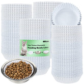 Meekoo forro desechable para cuenco de mascotas, facilita limpieza tras cada comida.
