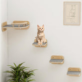 Megidok cama pared para gatos con 3 escalones ofrece descanso cómodo.