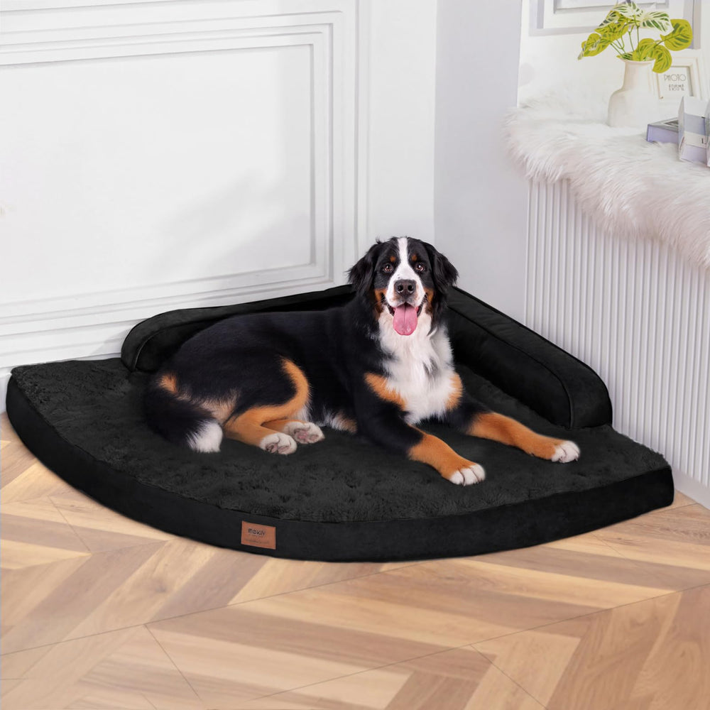 MEKIY cama ortopédica para perros grandes con espuma de relieve que distribuye el peso.