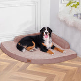 MEKIY cama ortopédica para perros grandes con lados rosa y soporte cómodo.