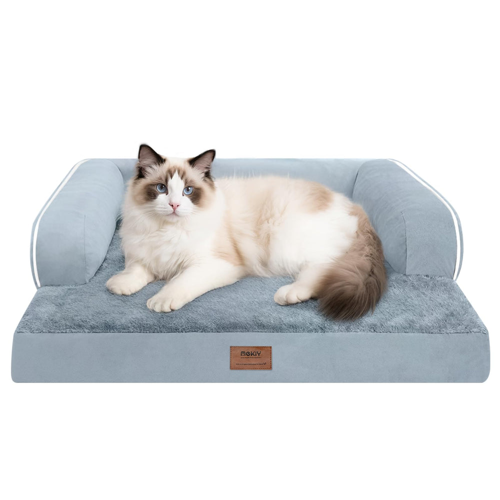 MEKIY cama ortopédica para perro pequeño con soporte del cuello para dormir mejor.