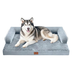 MEKIY cama para perro grande con soporte ortopédico en espuma panal para articulaciones.