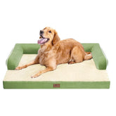 Cama MEKIY para perro grande con colchón ortopédico que apoya cuello y columna.