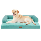 MEKIY cama ortopédica para perros grandes en azul, descanso estable y cómodo