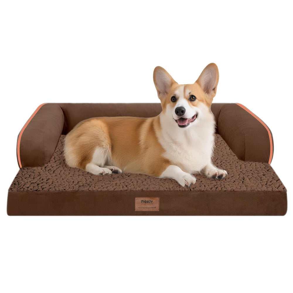 Cama MEKIY ortopédica para perro mediano, soporte cómodo para cuello y cabeza.