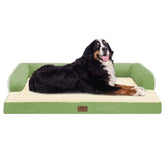 MEKIY cama perro ortopédica XXL Grass Green, soporte para articulaciones.