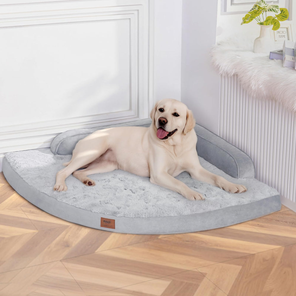 Cama MEKIY para perro XL con espuma viscoelástica y panales para soporte.