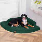 MEKIY cama ortopédica para perros XXL con laterales verde oscuro y soporte cómodo.